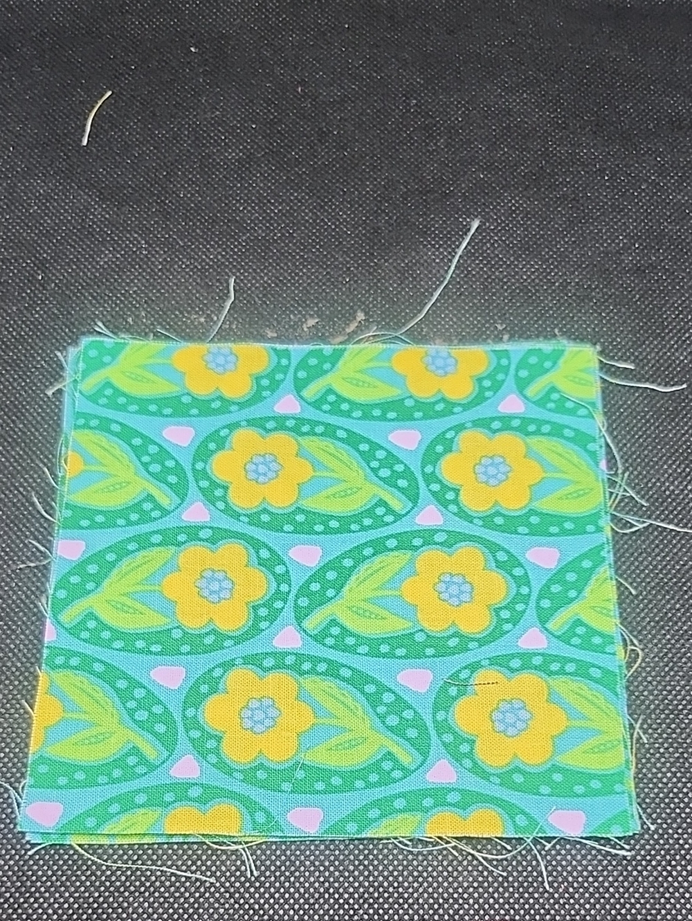 Green Floral Cotton Fabric Swatch by